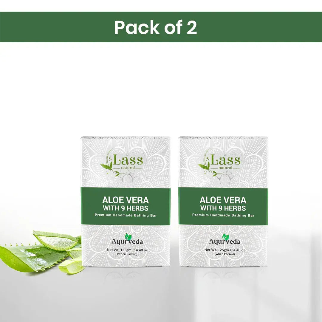Aloe Vera Soap with 9 Herbs Handmade Premium Bathing Soap,125g