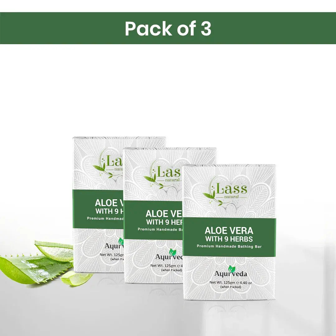 Aloe Vera Soap with 9 Herbs Handmade Premium Bathing Soap,125g