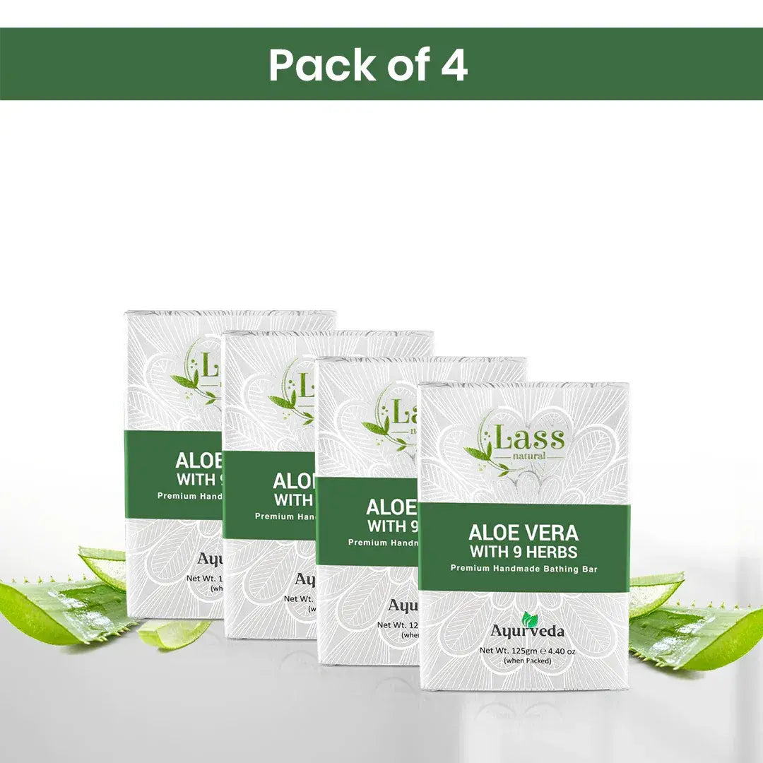 Aloe Vera Soap with 9 Herbs Handmade Premium Bathing Soap,125g