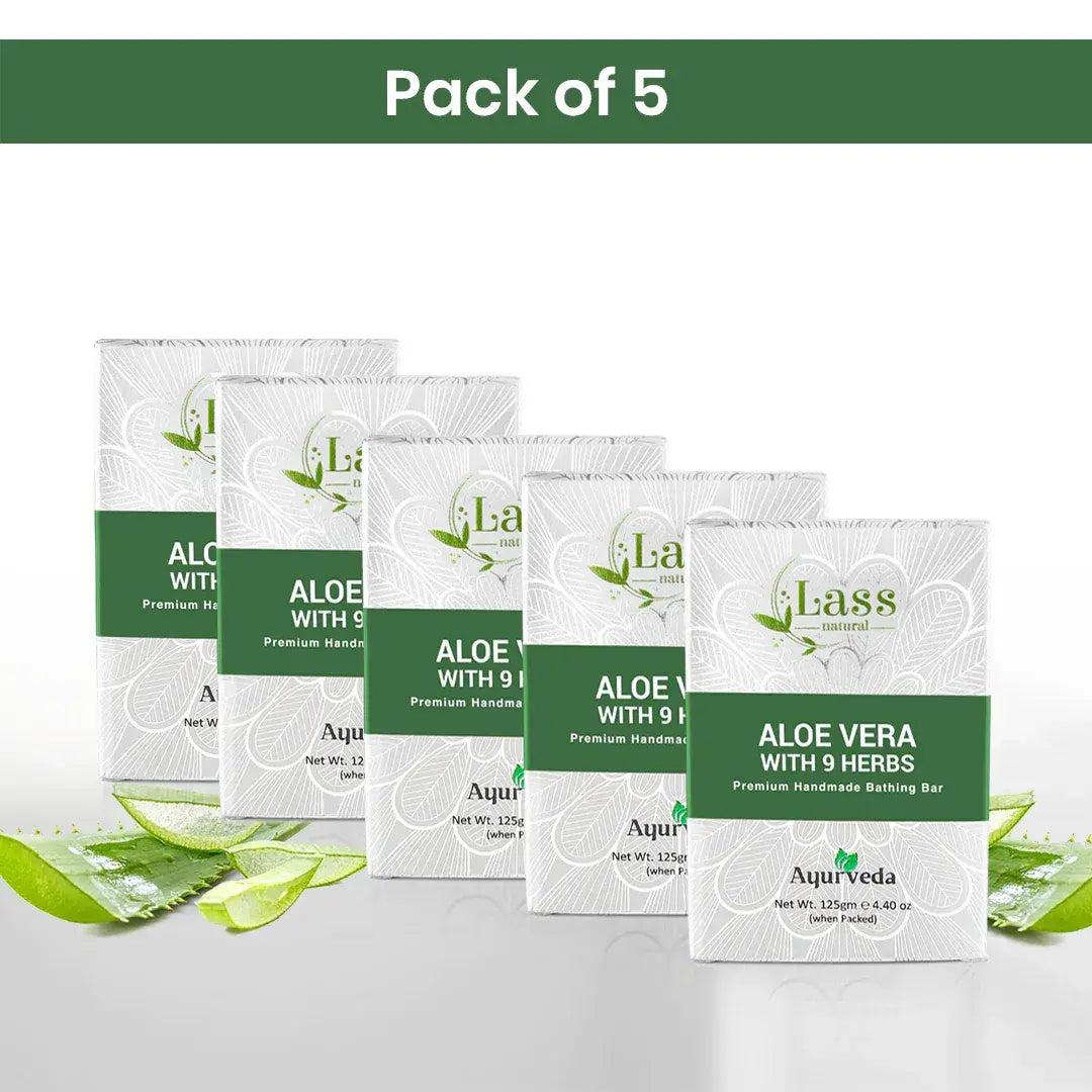 Aloe Vera Soap with 9 Herbs Handmade Premium Bathing Soap,125g