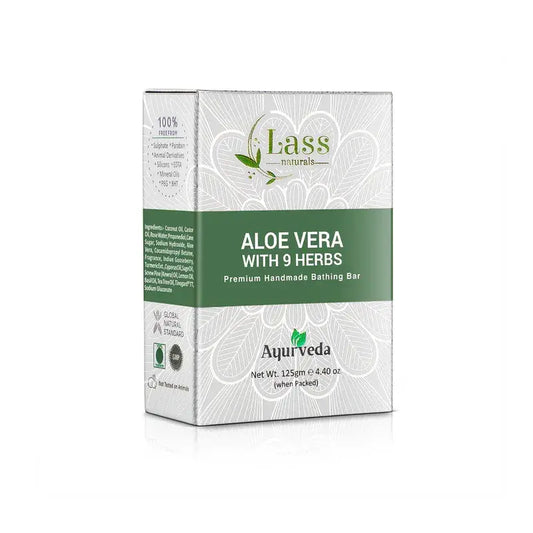 Aloe Vera Soap with 9 Herbs Handmade Premium Bathing Soap,125g