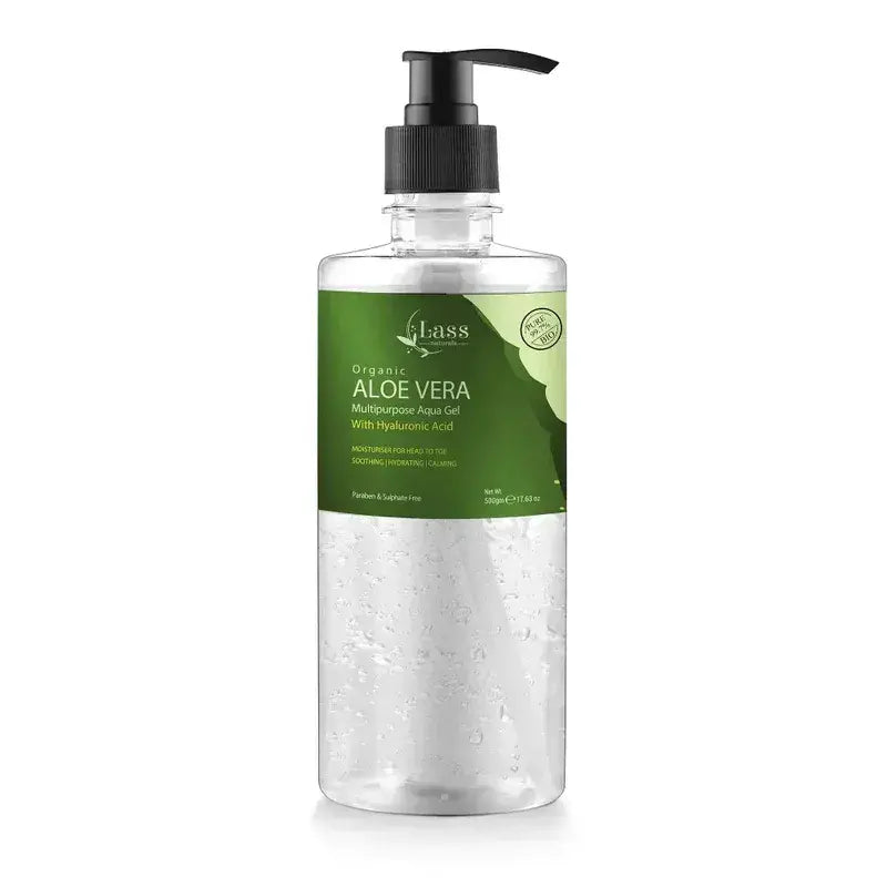 Aloe Vera Gel with Hyaluronic Acid for Skin & Hair Hydration – Head to Toe Care (500 ml)