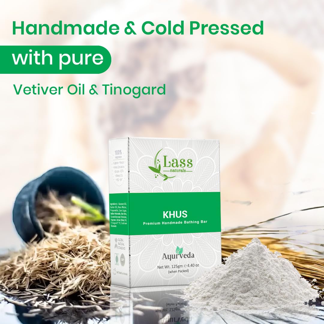 Khus (Vetiver) Handmade Premium Bathing Soap,125g