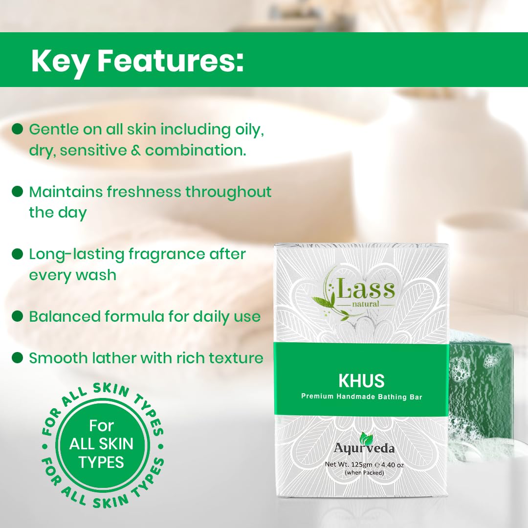 Khus (Vetiver) Handmade Premium Bathing Soap,125g
