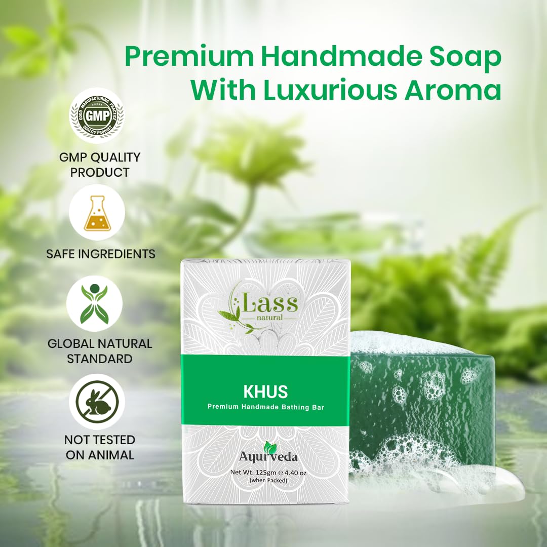 Khus (Vetiver) Handmade Premium Bathing Soap,125g