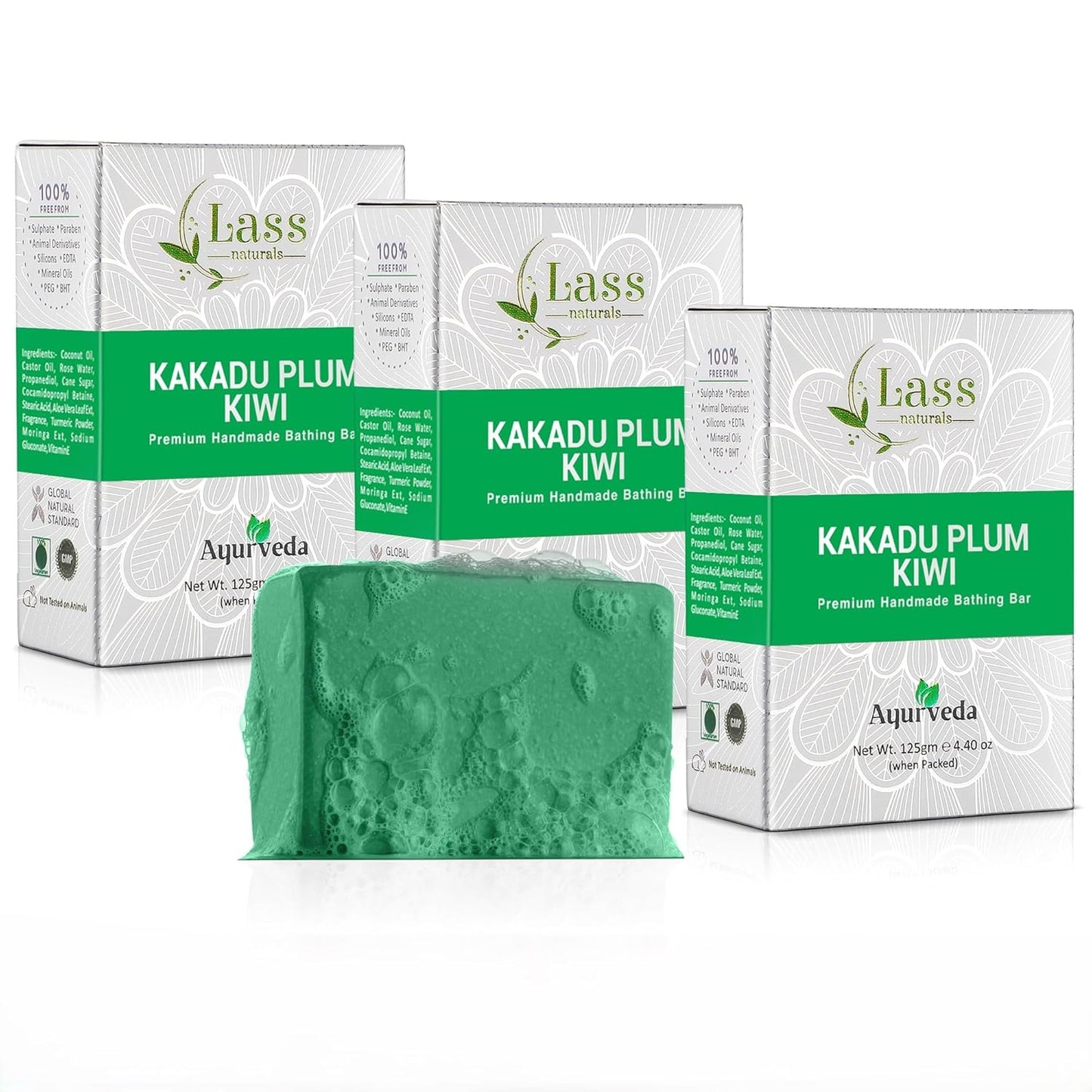 Lass Natural Kakadu Plum Kiwi Premium Handmade Bathing Soap(125g)