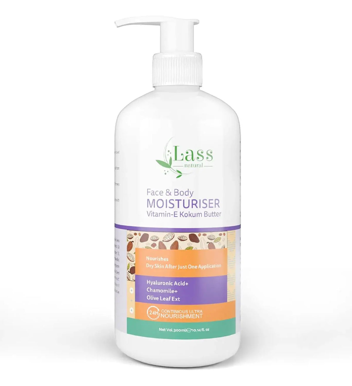 Lass Natural Vitamin E Moisturising Lotion For Dry To Combination, Sensitive Skin|Non Greasy | Deep Moisturization-300ml