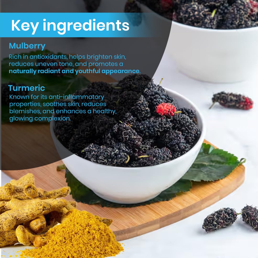 Lass Natural Mulberry & Sea-Buckthorn Bath Soap | For Brightening & Even Skin Tone, 125g