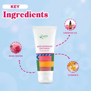 Lass Natural Rose Geranium Face Wash