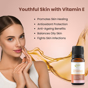 Lass Natural's Vitamin E (Tocotrienol) Pure Essential Oil for Healthy Skin, Hair(10ml)