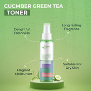 Lass Natural Cucumber & Green Tea Face Freshner & Toner For Soothing & Calming Skin